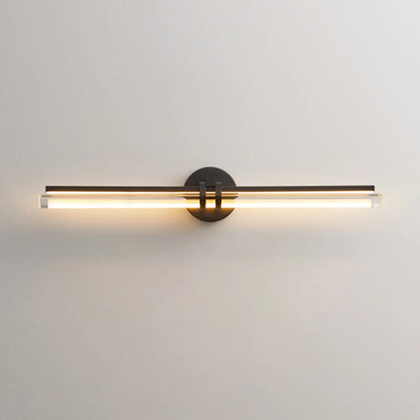 Modern Double Bar Clear Glass Vanity Light Fixture Image - 2
