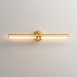Modern Double Bar Clear Glass Vanity Light Fixture Image - 3