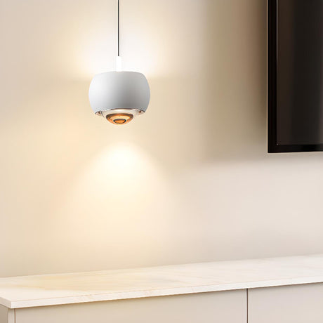 Modern Double Glass Ball Led Pendant Light Adjustable Cord Image - 1