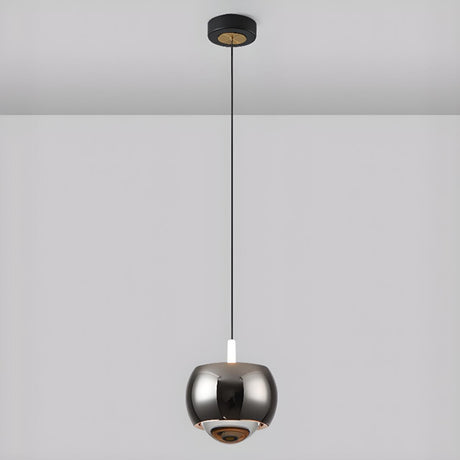 Modern Double Glass Ball Led Pendant Light Adjustable Cord Image - 2