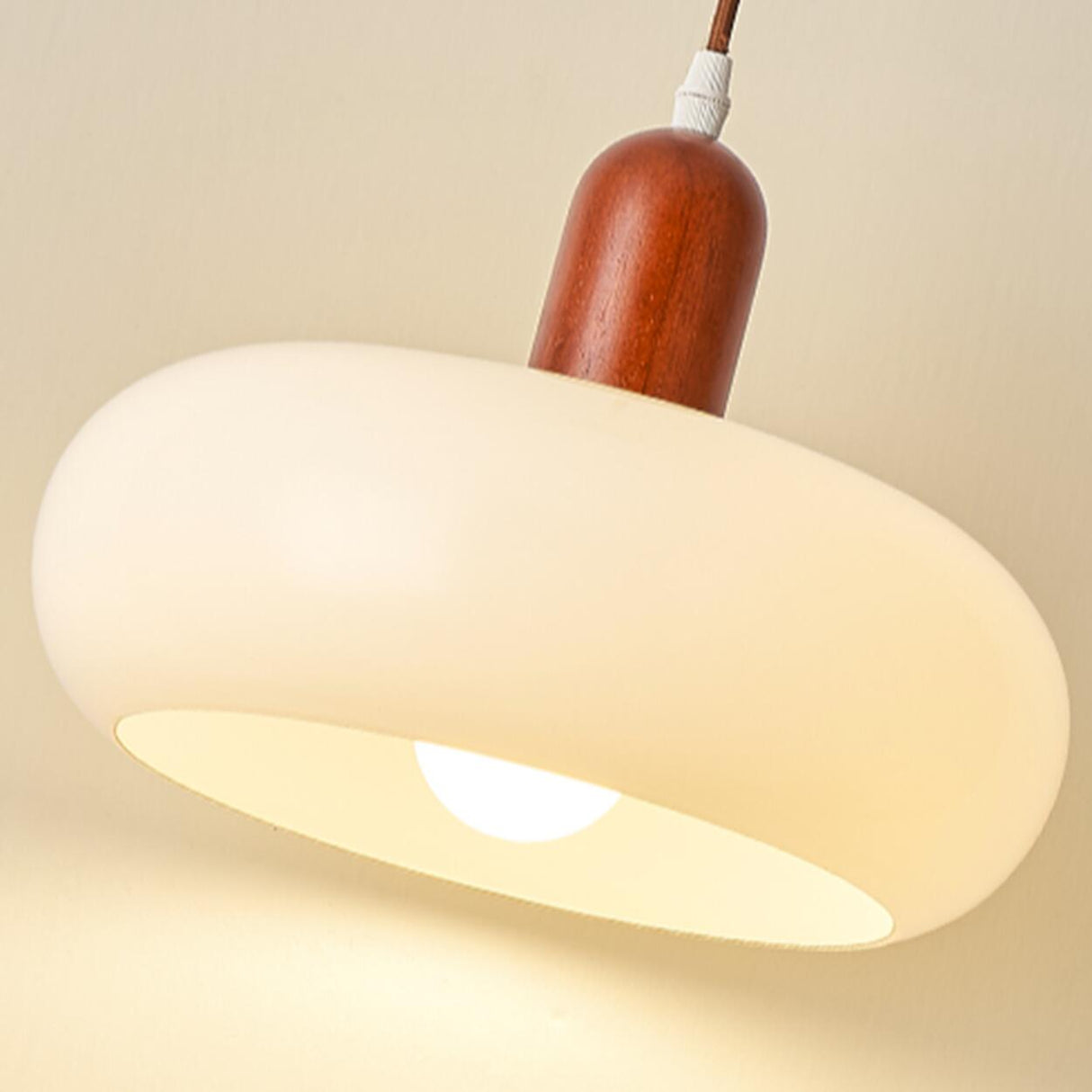Modern Drum White Ribbed Glass Ceiling Pendant Light Image - 11