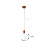 Modern Drum White Ribbed Glass Ceiling Pendant Light #size