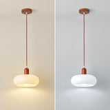 Modern Drum White Ribbed Glass Ceiling Pendant Light Image - 7