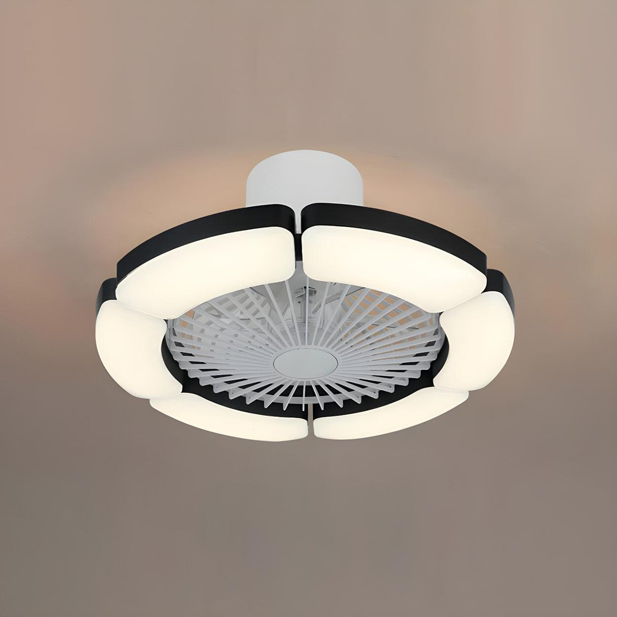 Modern Elegant Bladeless Flower Ceiling Fan with Light Image - 10
