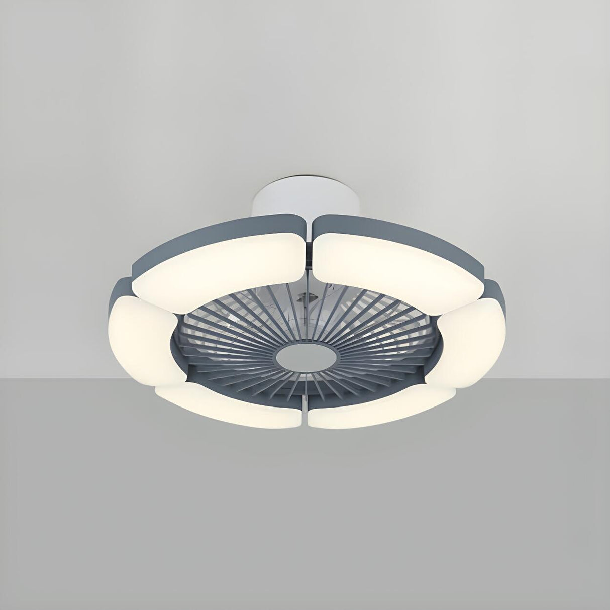 Modern Elegant Bladeless Flower Ceiling Fan with Light Image - 12
