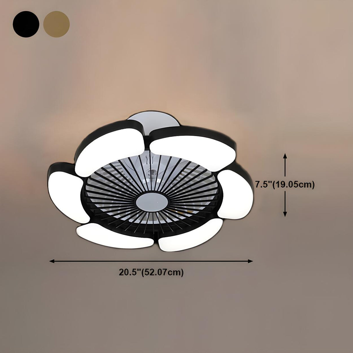 Modern Elegant Bladeless Flower Ceiling Fan with Light 