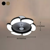 Modern Elegant Bladeless Flower Ceiling Fan with Light #size