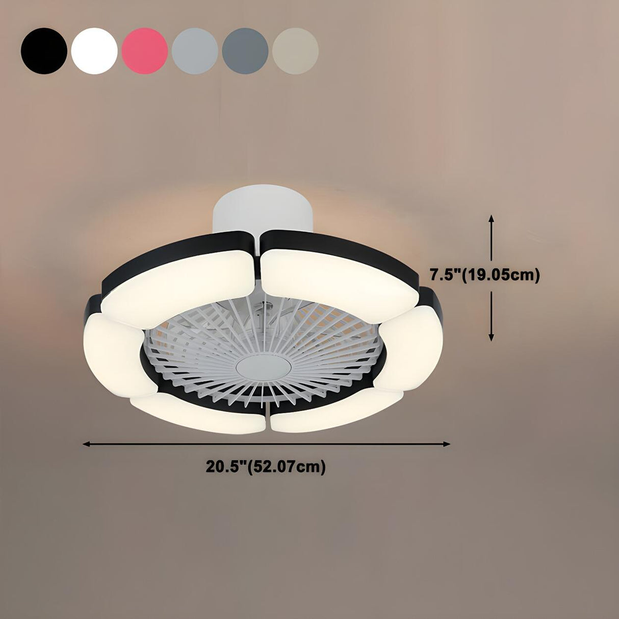 Modern Elegant Bladeless Flower Ceiling Fan with Light Image - 18