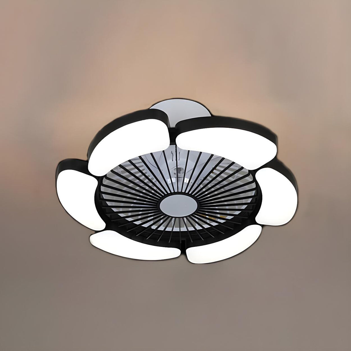 Modern Elegant Bladeless Flower Ceiling Fan with Light Image - 7