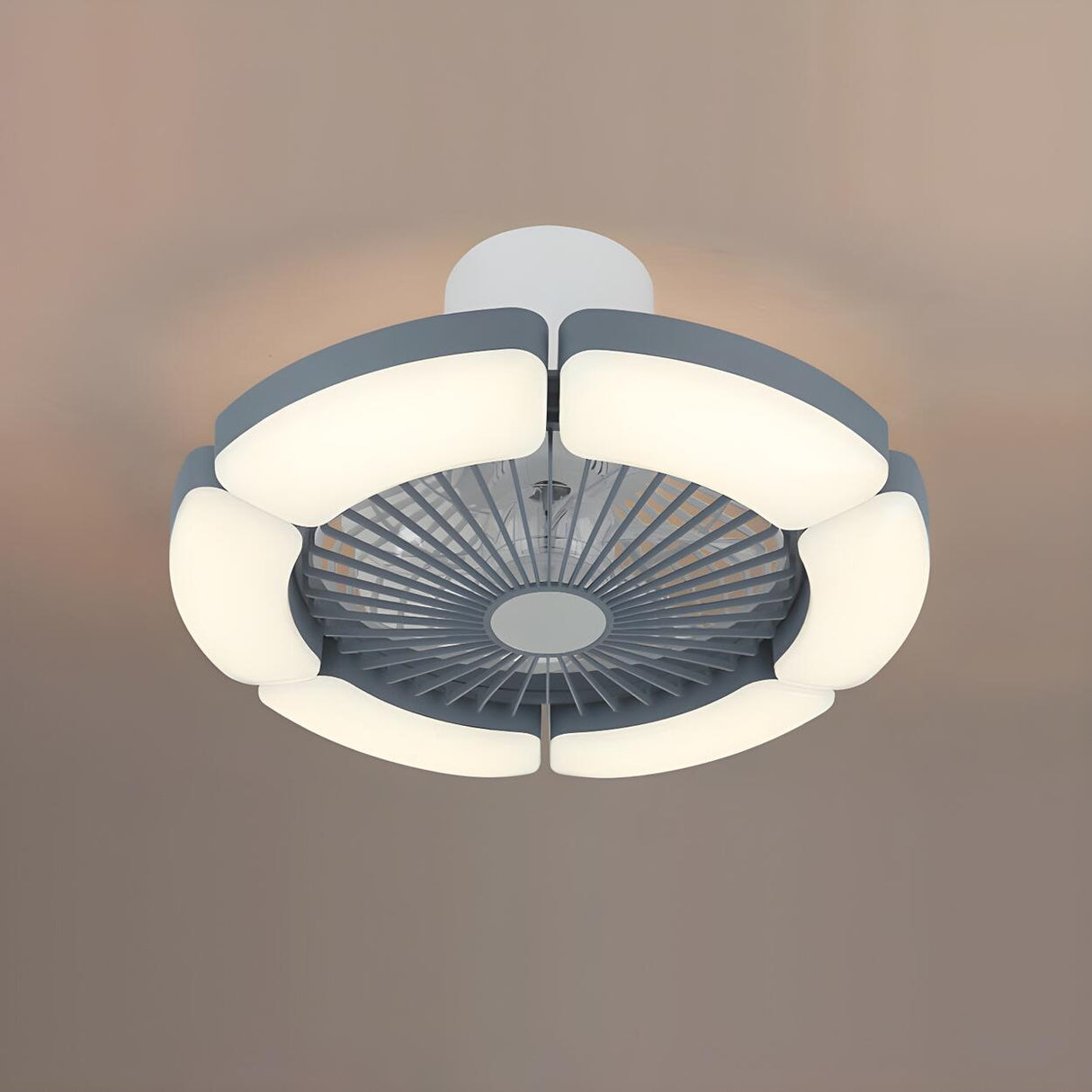 Modern Elegant Bladeless Flower Ceiling Fan with Light Image - 9