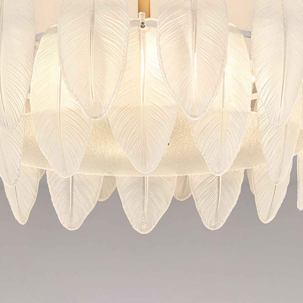 Modern Elegant Feather Semi-Flush Mount Ceiling Light Image - 11