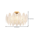 Modern Elegant Feather Semi-Flush Mount Ceiling Light #size