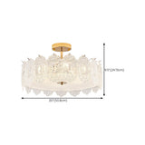 Modern Elegant Feather Semi-Flush Mount Ceiling Light Image - 16