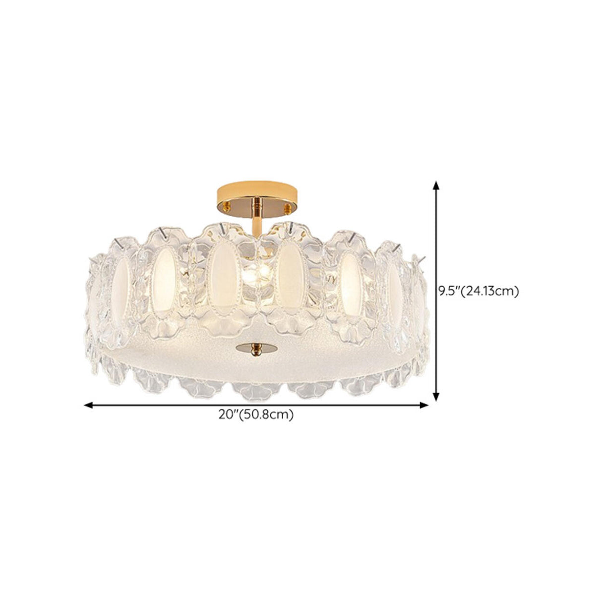 Modern Elegant Feather Semi-Flush Mount Ceiling Light Image - 17