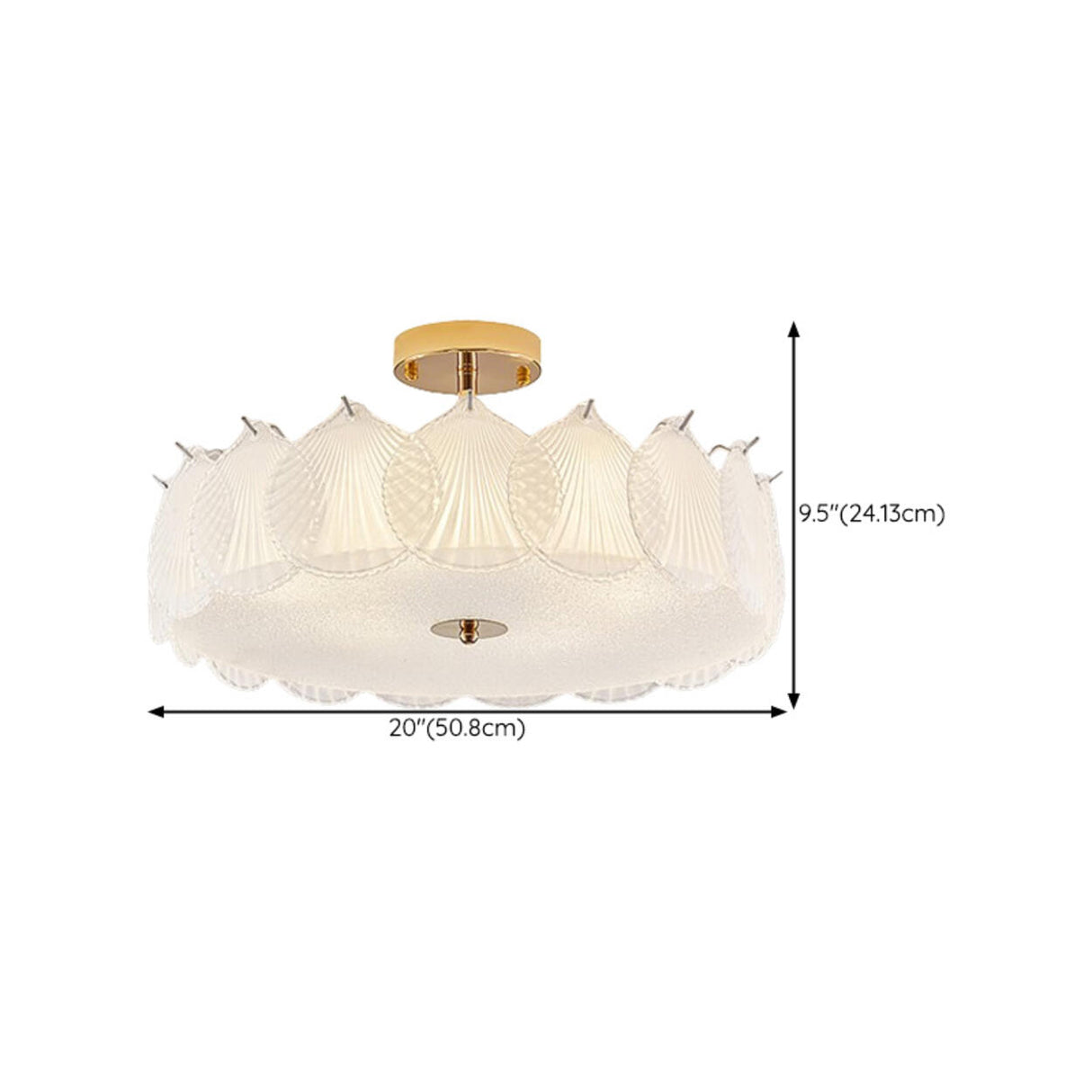 Modern Elegant Feather Semi-Flush Mount Ceiling Light Image - 18