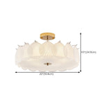 Modern Elegant Feather Semi-Flush Mount Ceiling Light Image - 18