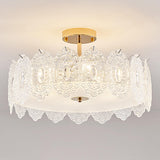 Modern Elegant Feather Semi-Flush Mount Ceiling Light Image - 2