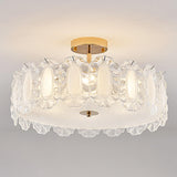 Modern Elegant Feather Semi-Flush Mount Ceiling Light Image - 3
