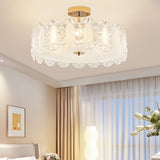 Modern Elegant Feather Semi-Flush Mount Ceiling Light Image - 4