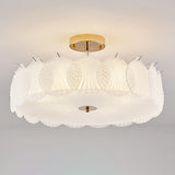 Modern Elegant Feather Semi-Flush Mount Ceiling Light Image - 7