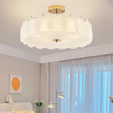 Modern Elegant Feather Semi-Flush Mount Ceiling Light Image - 8