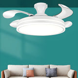 Modern Elegant Finish Round LED Ceiling Fan with Light Image - 16