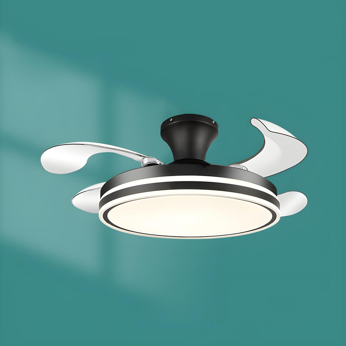 Modern Elegant Finish Round LED Ceiling Fan with Light Image - 5