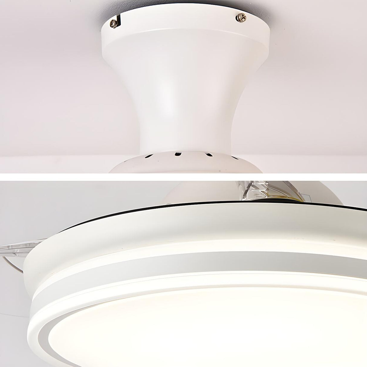 Modern Elegant Finish Round LED Ceiling Fan with Light Image - 7