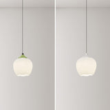 Modern Elegant Floral White Glass Pendant Light Image - 14