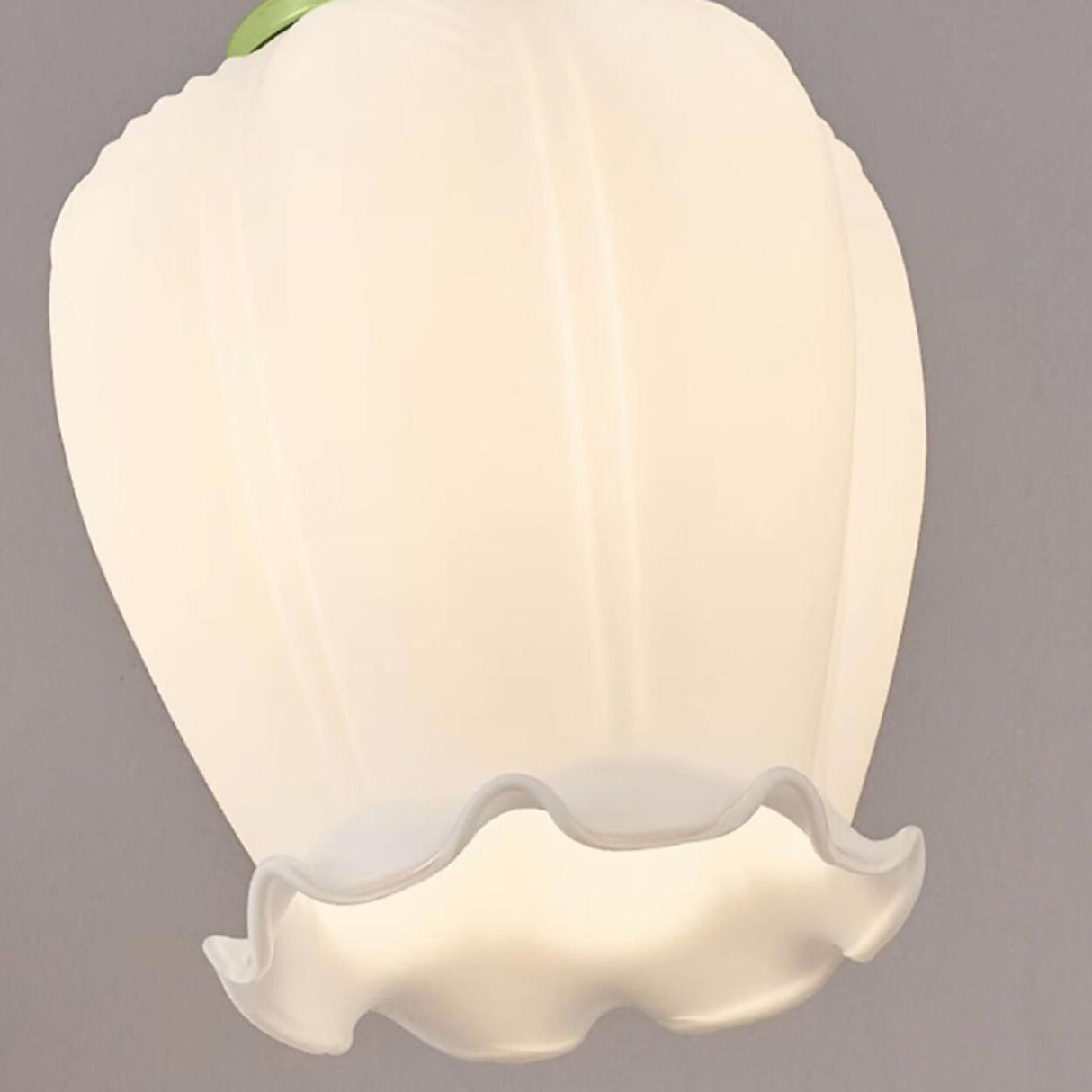 Modern Elegant Floral White Glass Pendant Light Image - 17