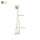 Modern Elegant Floral White Glass Pendant Light #size