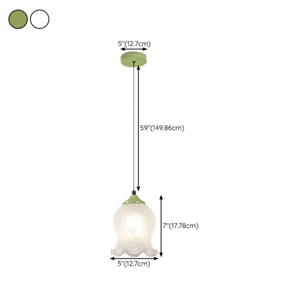 Modern Elegant Floral White Glass Pendant Light Image - 22