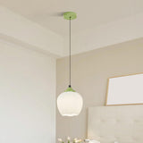 Modern Elegant Floral White Glass Pendant Light Image - 8