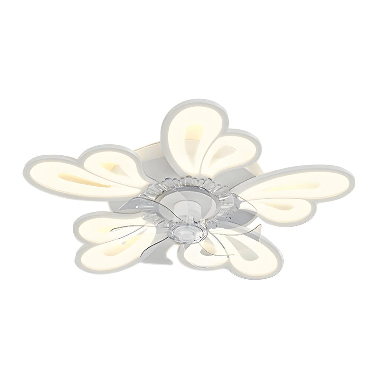 Modern Elegant Flower Remote Ceiling Fan with Light Image - 5