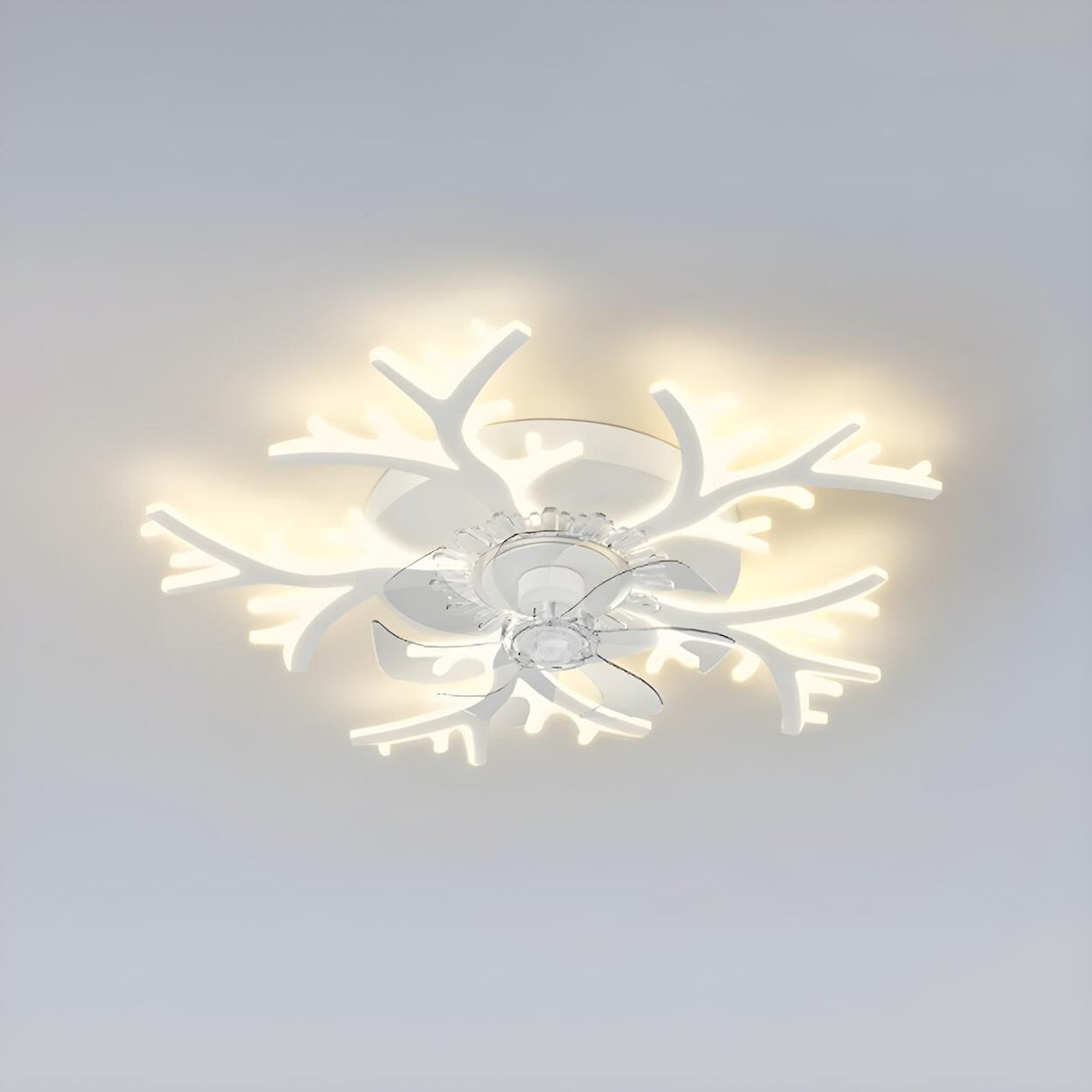 Modern Elegant Flower Remote Ceiling Fan with Light Image - 6
