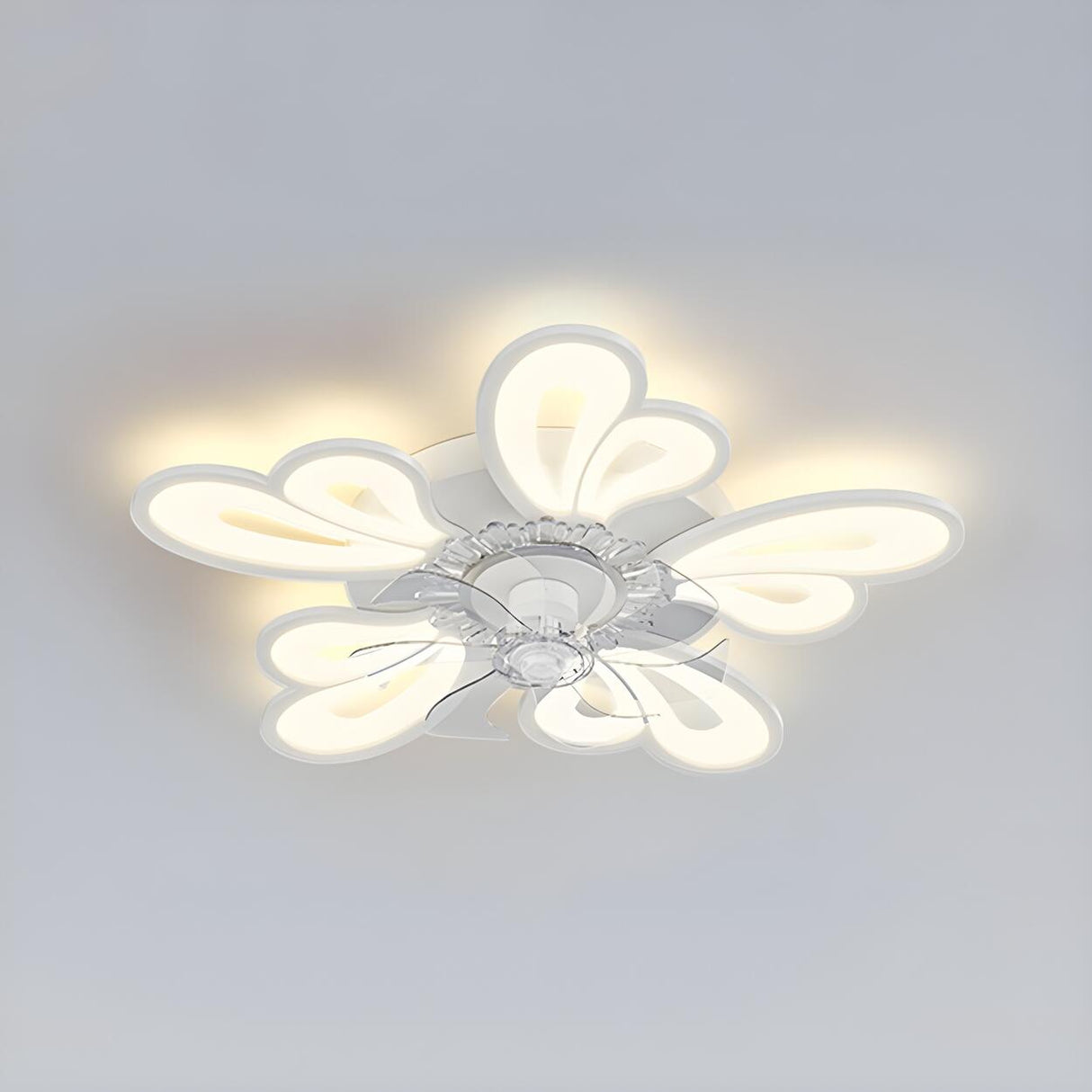 Modern Elegant Flower Remote Ceiling Fan with Light Image - 9