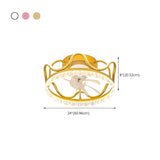 Modern Elegant Flush Crown LED Ceiling Fan with Light #size