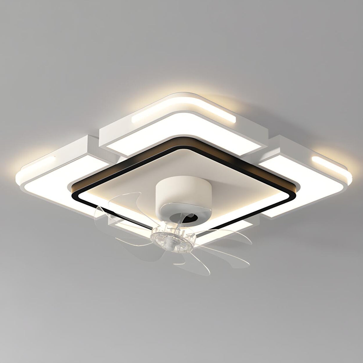 Modern Elegant Geometric Ceiling Fan with LED Light Image - 11