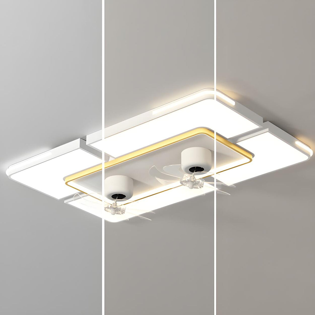 Modern Elegant Geometric Ceiling Fan with LED Light Image - 12