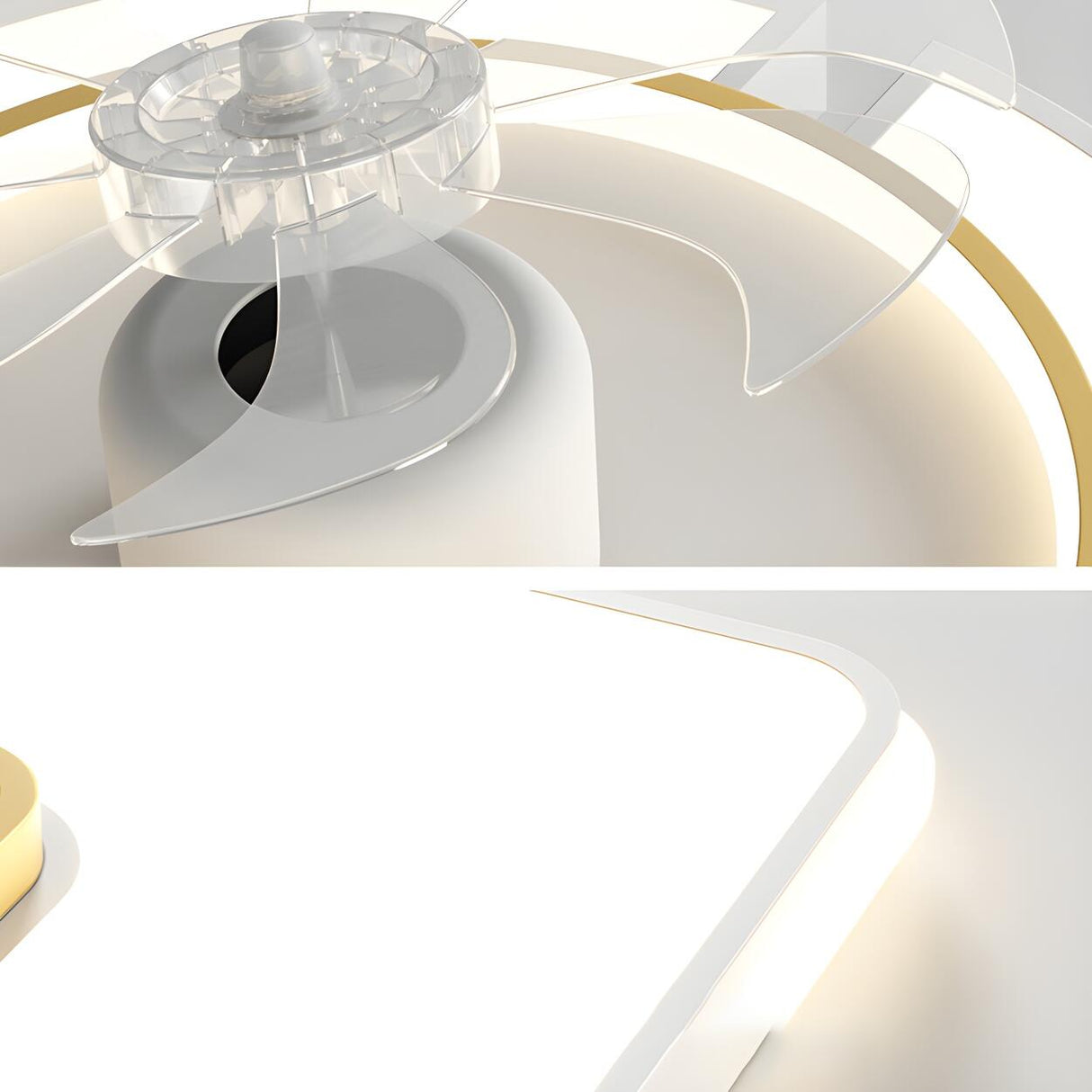 Modern Elegant Geometric Ceiling Fan with LED Light Image - 13