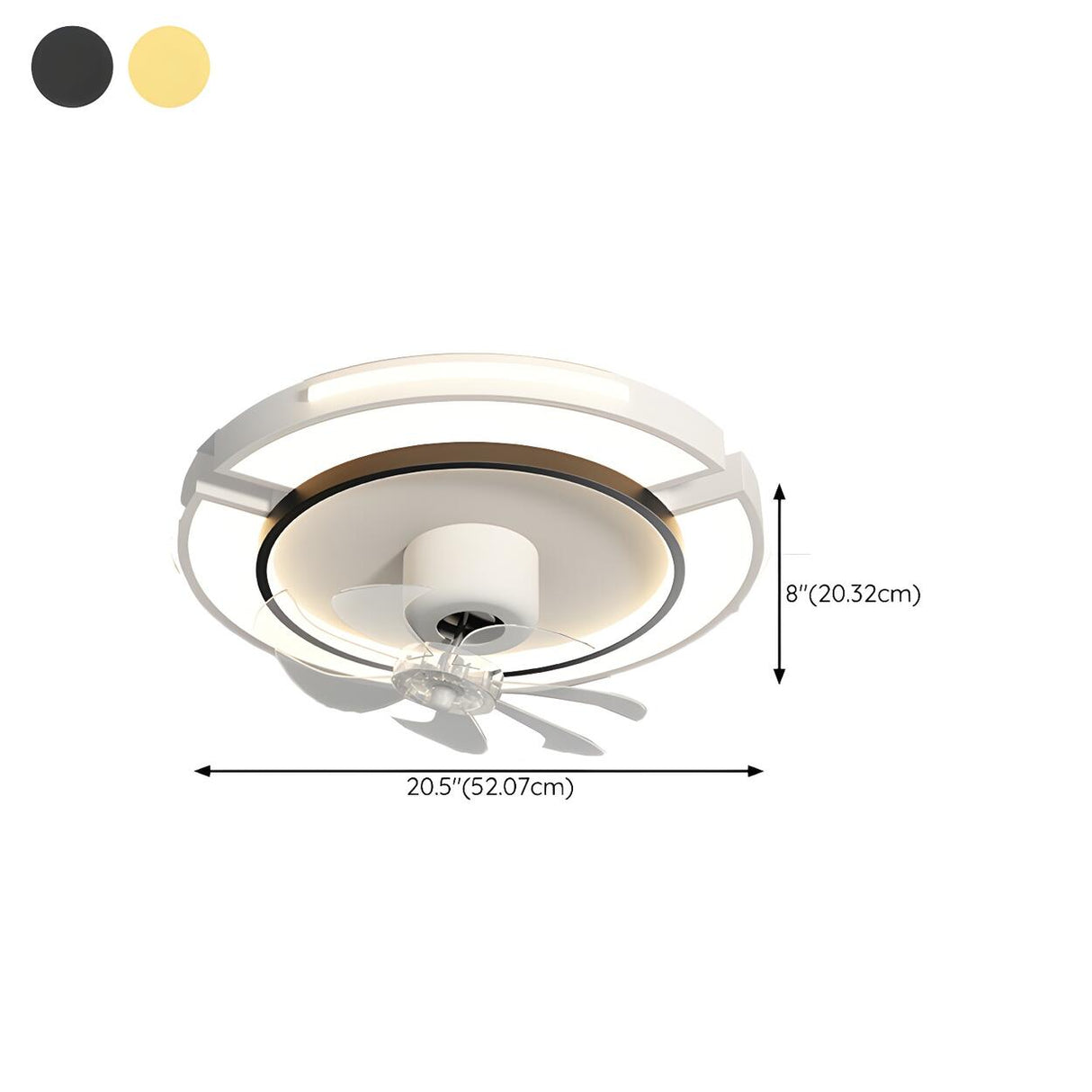 Modern Elegant Geometric Ceiling Fan with LED Light 