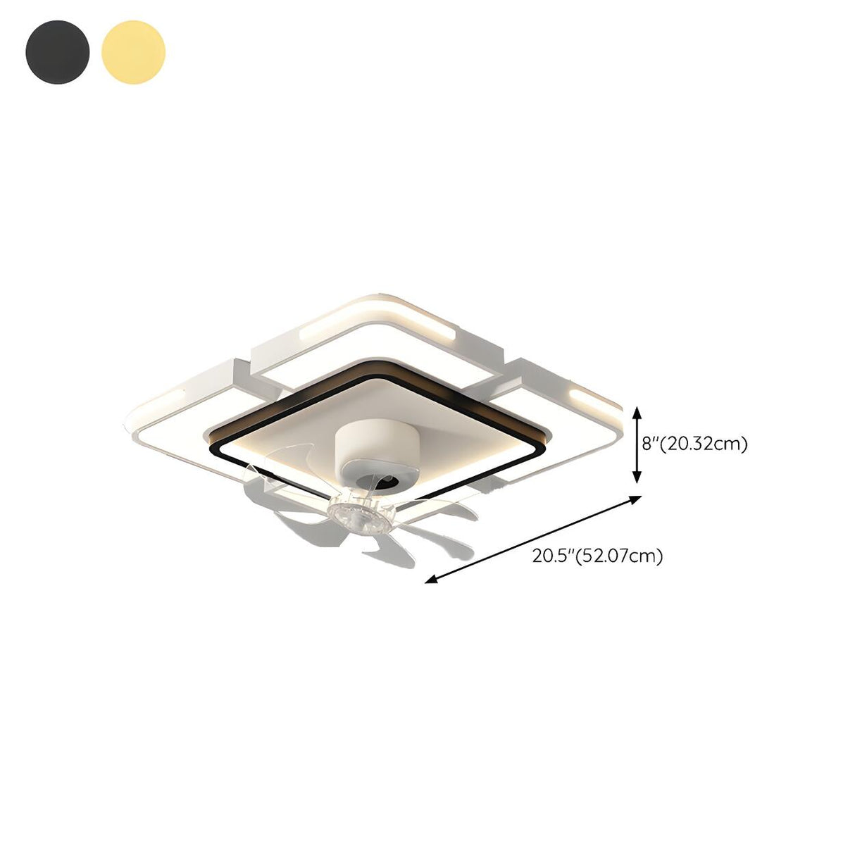 Modern Elegant Geometric Ceiling Fan with LED Light Image - 18