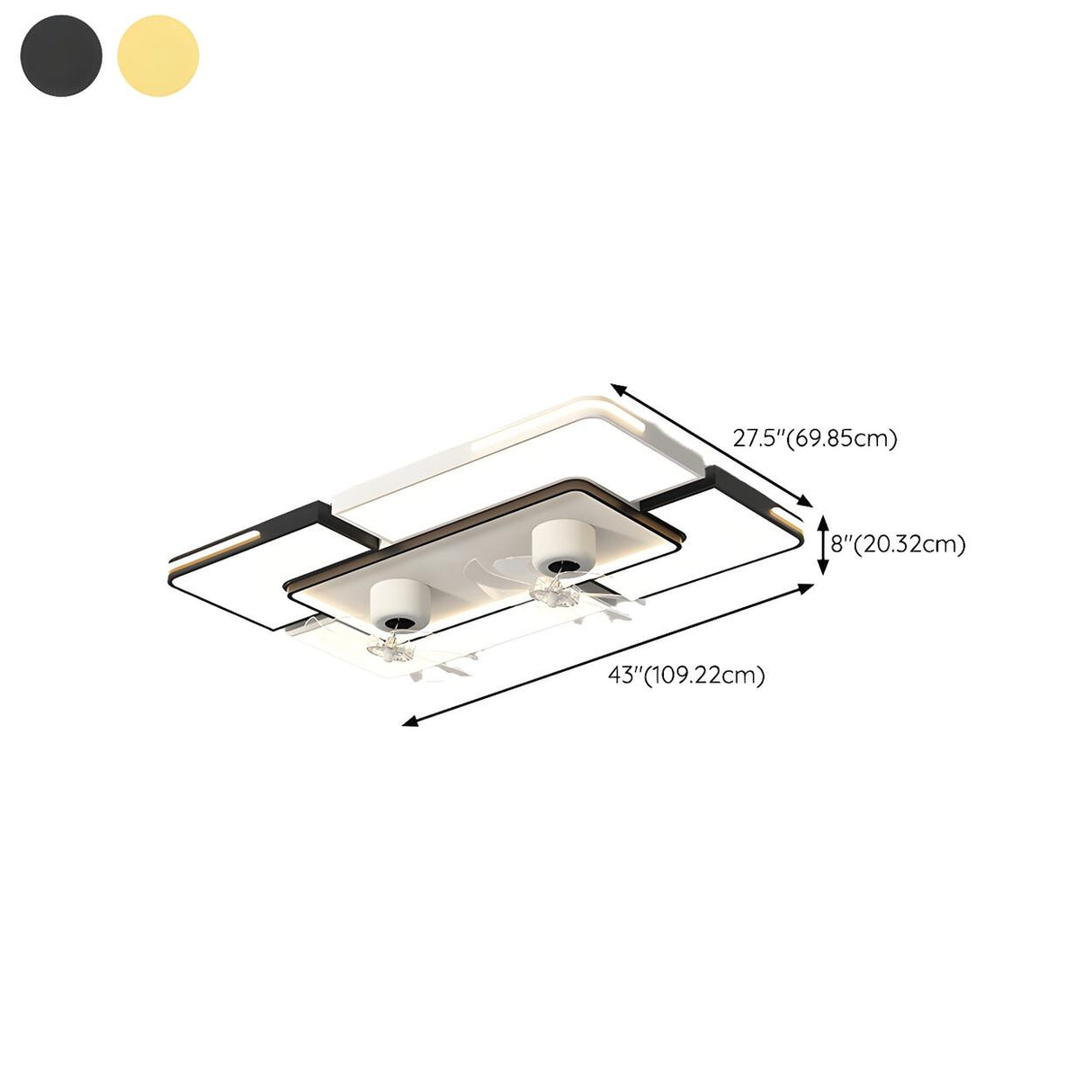Modern Elegant Geometric Ceiling Fan with LED Light Image - 19
