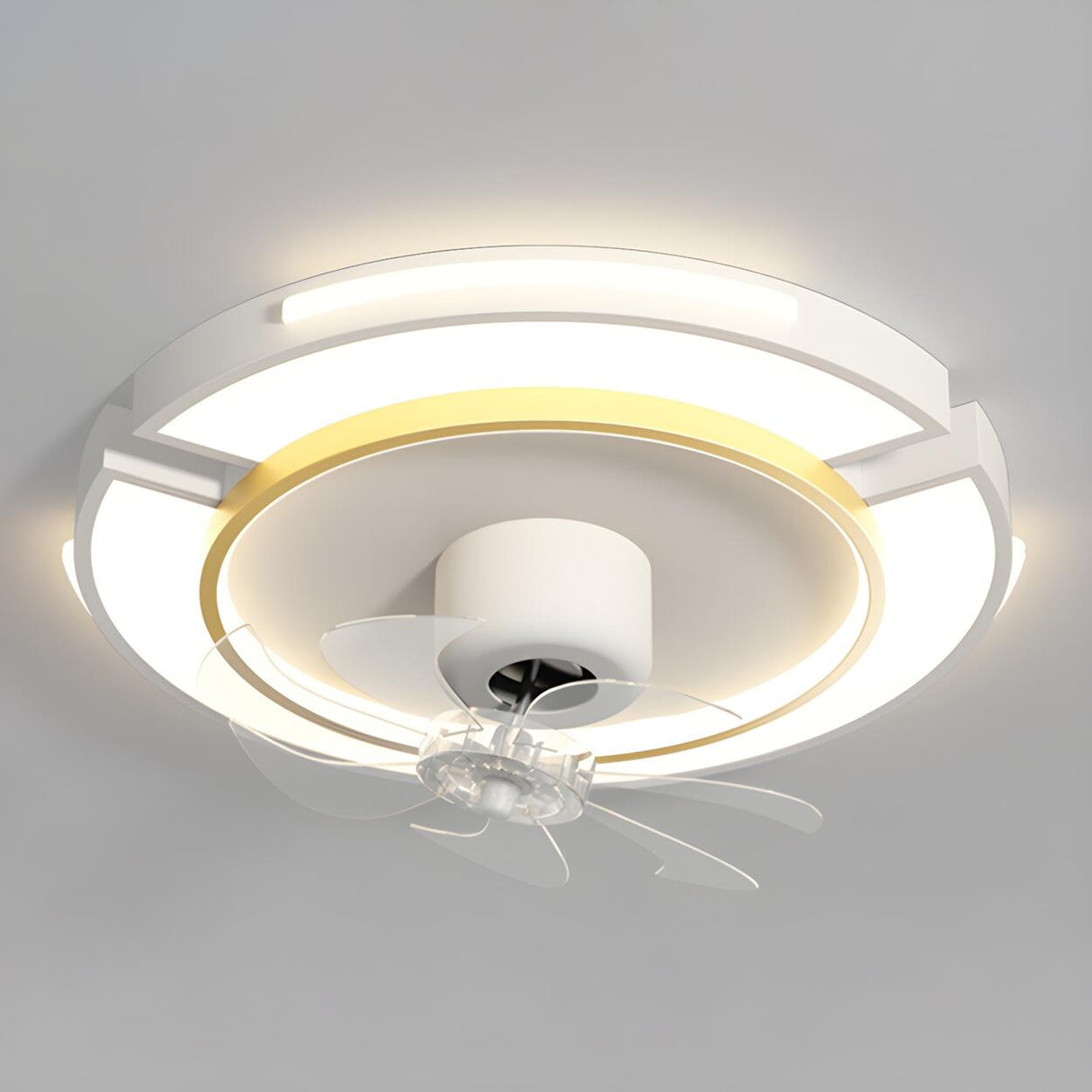 Modern Elegant Geometric Ceiling Fan with LED Light Image - 7