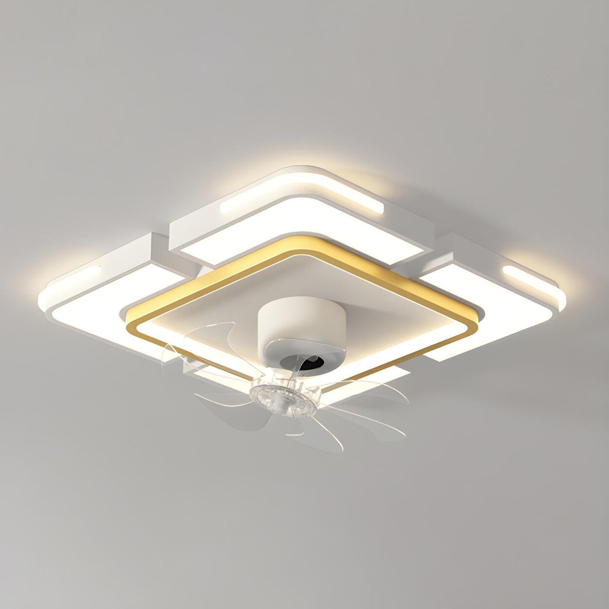 Modern Elegant Geometric Ceiling Fan with LED Light Image - 8