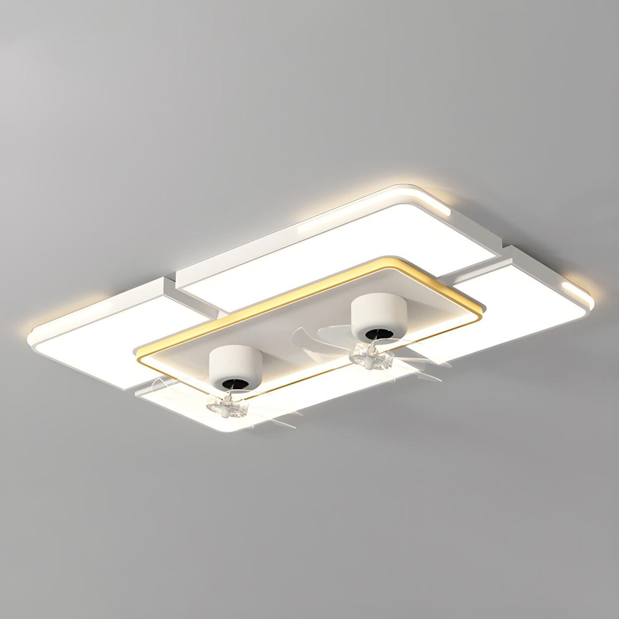 Modern Elegant Geometric Ceiling Fan with LED Light Image - 9