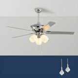 Modern Elegant Metal Flower Chandelier Fan with Light Image - 3