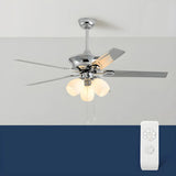 Modern Elegant Metal Flower Chandelier Fan with Light Image - 4
