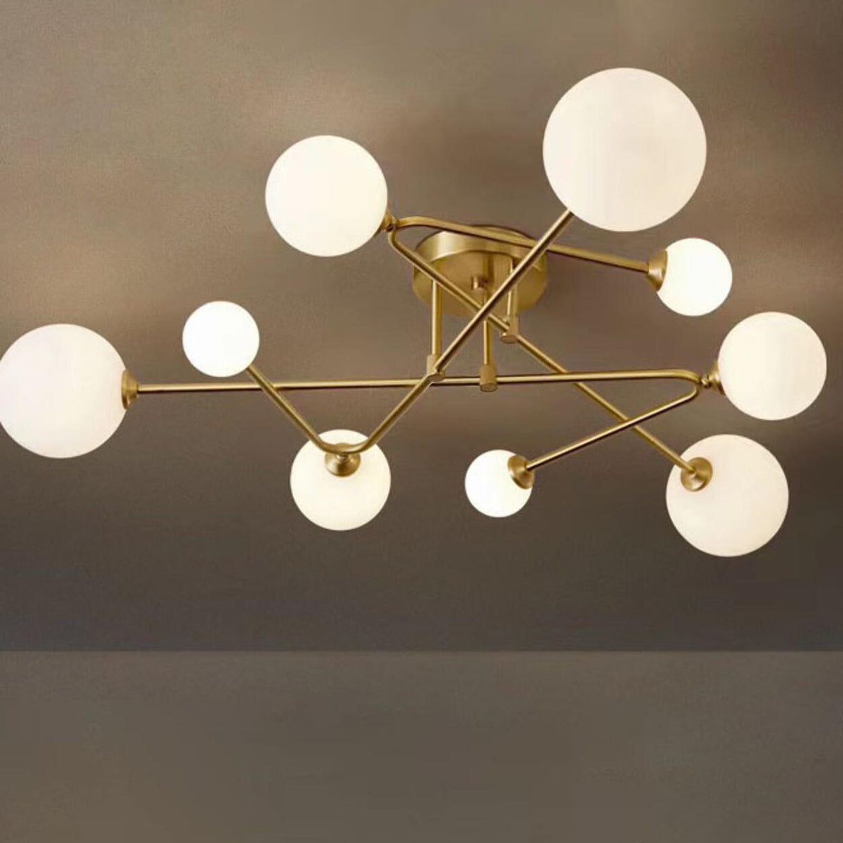 Modern Elegant Multi-Light Globe Semi-Flush Mount Light Image - 10