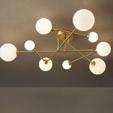 Modern Elegant Multi-Light Globe Semi-Flush Mount Light Image - 10